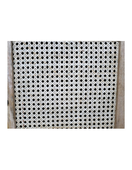 Armoire haute en manguier et rotin