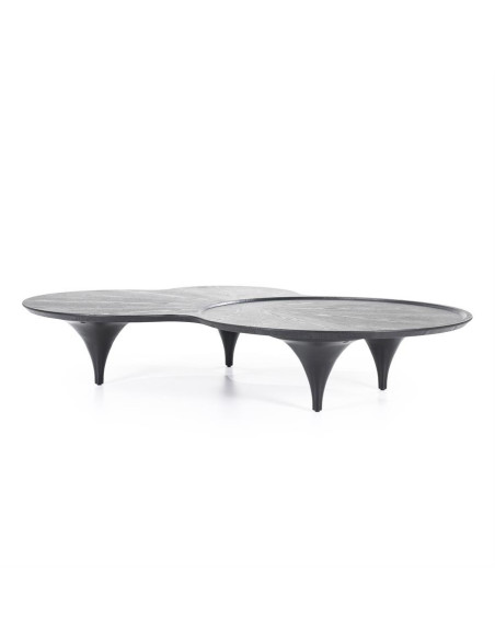 Grande table basse de salon arrondie Fay 162 cm