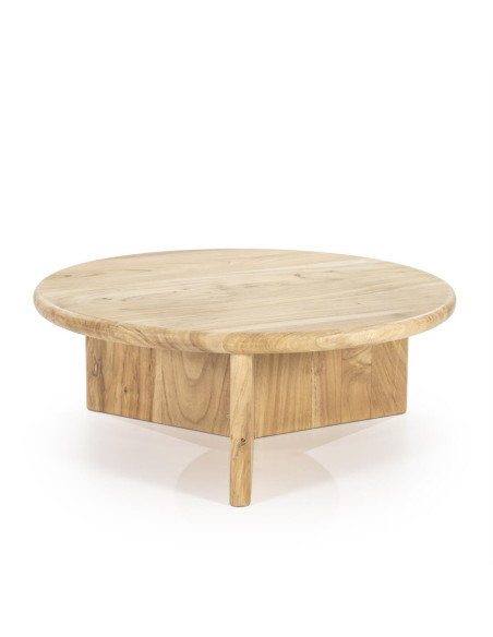Table basse ronde en acacia Leoti