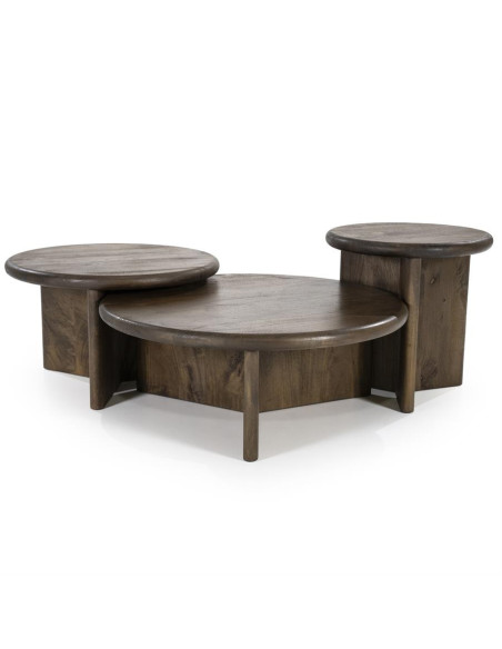 Table basse ronde en acacia Leoti