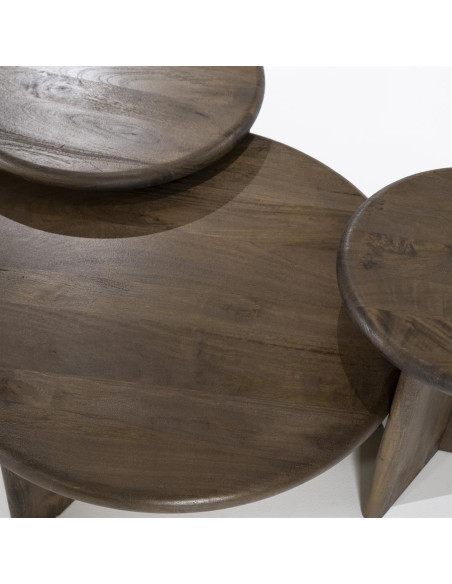 Table basse ronde en acacia Leoti