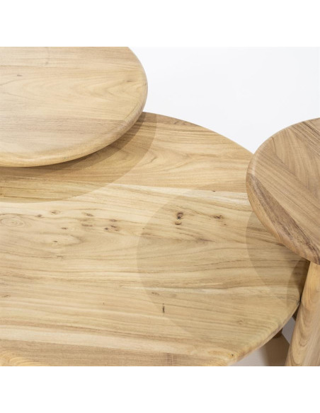Table basse ronde en acacia Leoti