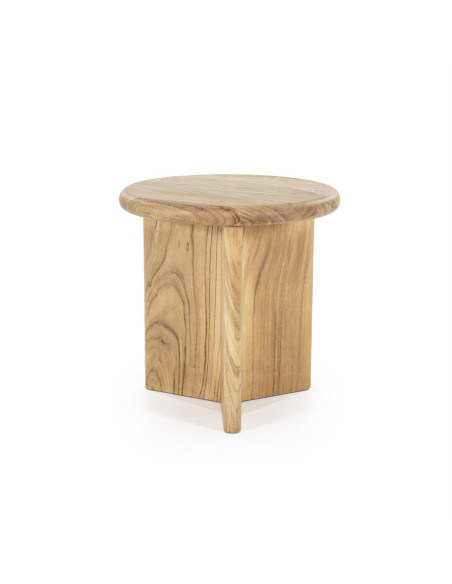 Table d'appoint ronde en acacia Leoti
