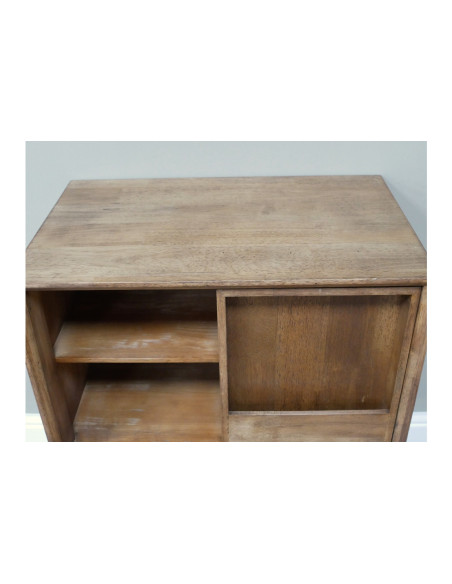 Meuble de rangement vinyles porte coulissante