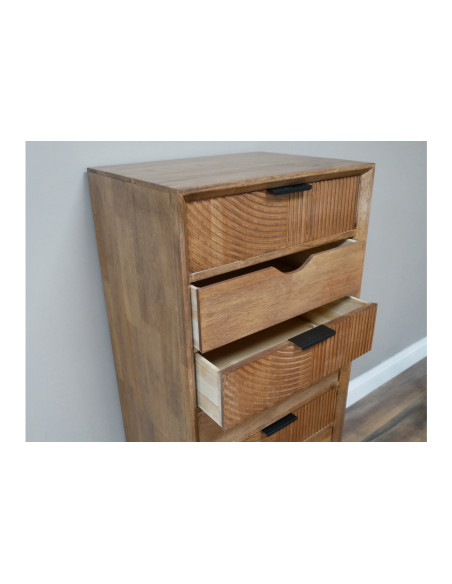 Chiffonnier 6 tiroirs en bois et métal