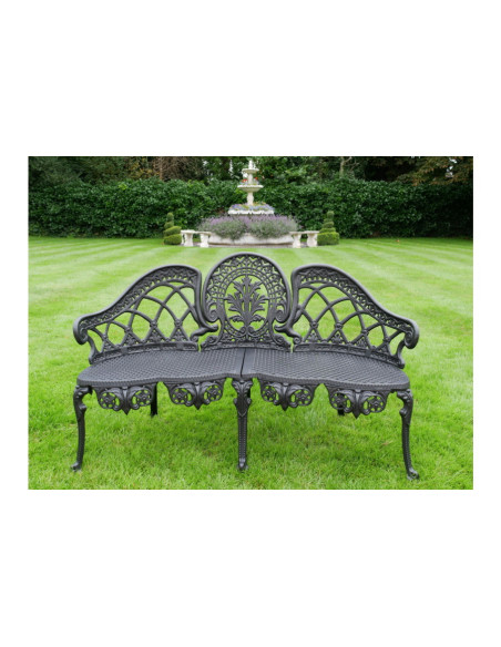 Banc de jardin baroque en aluminium