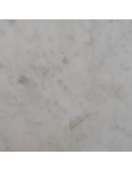 Table de repas ronde en manguier texturé et marbre