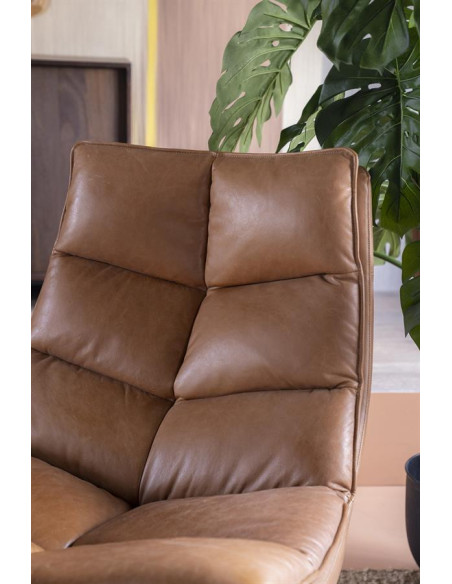 Fauteuil lounge et rotatif confortable en cuir Sven