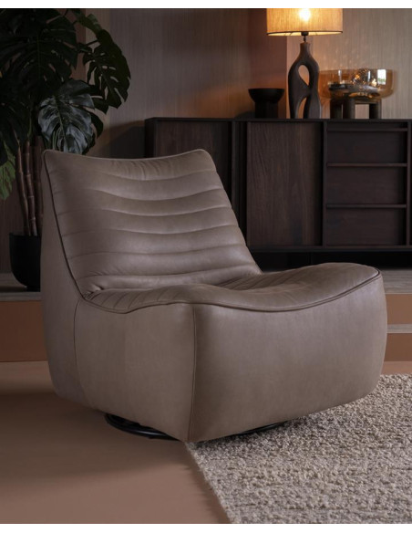Fauteuil en cuir rotatif Matthew