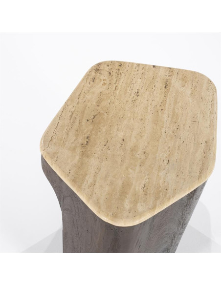 Bout de canapé table d'appoint travertin Luna