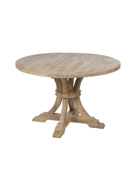 Table de repas ronde en bois de manguier