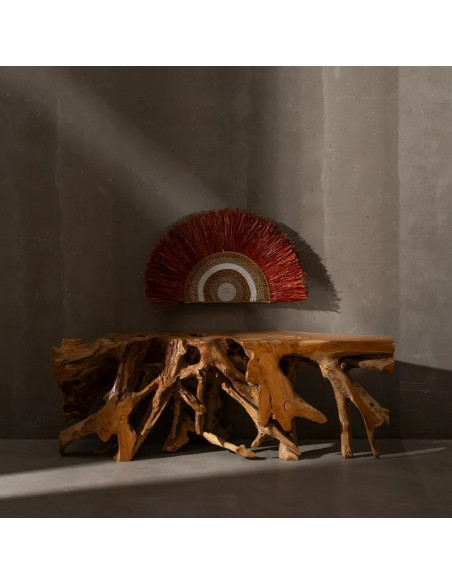 Meuble bas en racines de teck