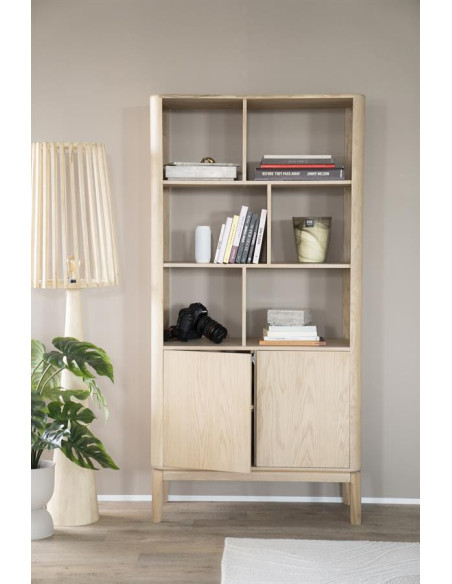 Bibliothèque en chêne avec 2 portes Harvey