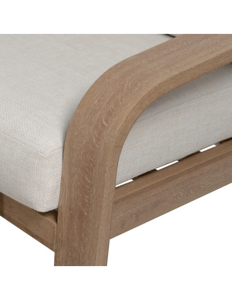 Ensemble de jardin en aluminium effet chêne clair