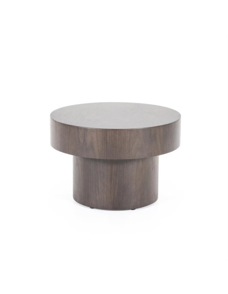 Table basse ronde en noyer Bobbie