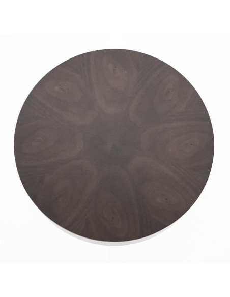 Table basse ronde en noyer Bobbie
