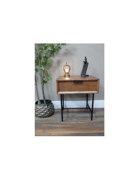 Chevet avec 1 tiroir façade sculptée