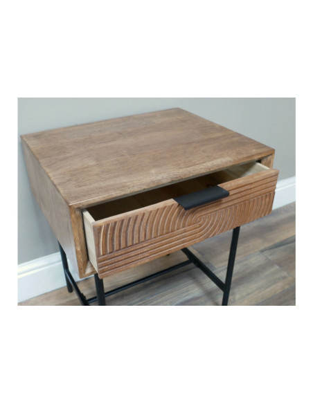 Chevet avec 1 tiroir façade sculptée