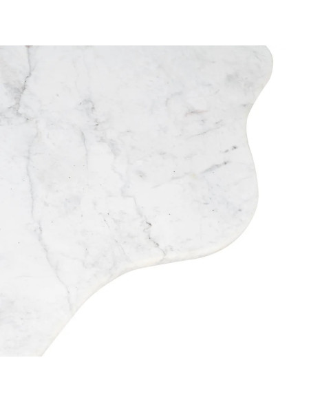 Table basse de salon style organique en marbre blanc