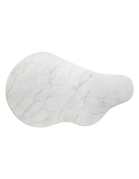 Table basse de salon style organique en marbre blanc