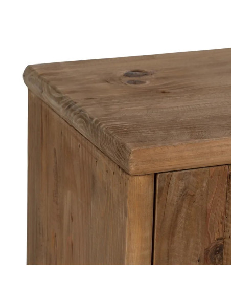 Meuble TV en bois naturel deux portes et deux tiroirs