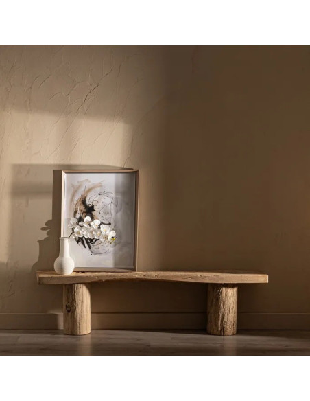 Grand banc en bois d'orme recyclé 180 cm