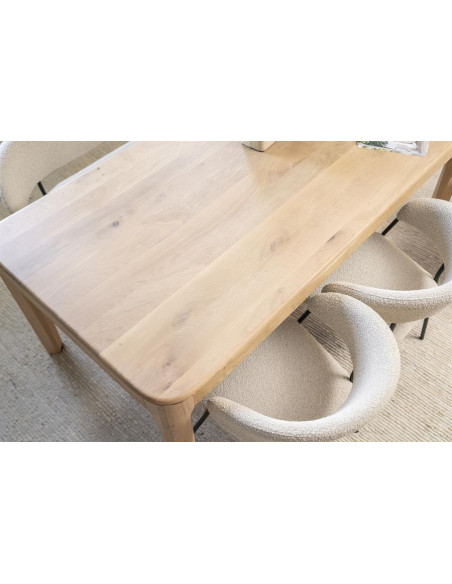 Table de repas moderne en chêne clair massif Harvey
