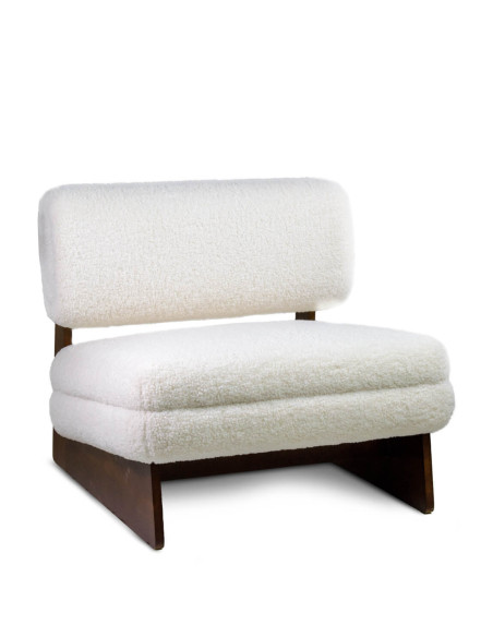 Fauteuil bas contemporain en laine