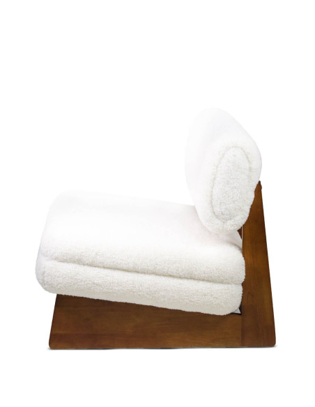 Fauteuil bas contemporain en laine