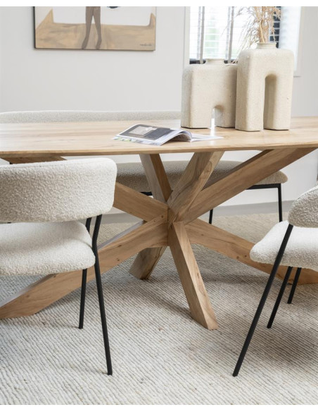 Table de repas pieds en étoile Nikki 200 cm