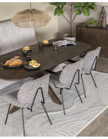 Table de repas pieds en étoile Nikki 200 cm