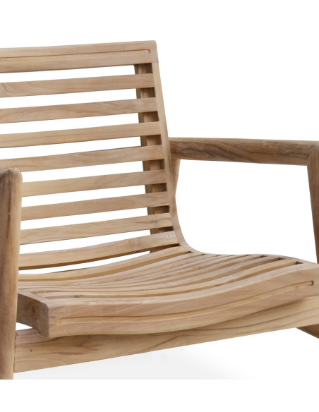 Fauteuil bas de jardin en teck naturel
