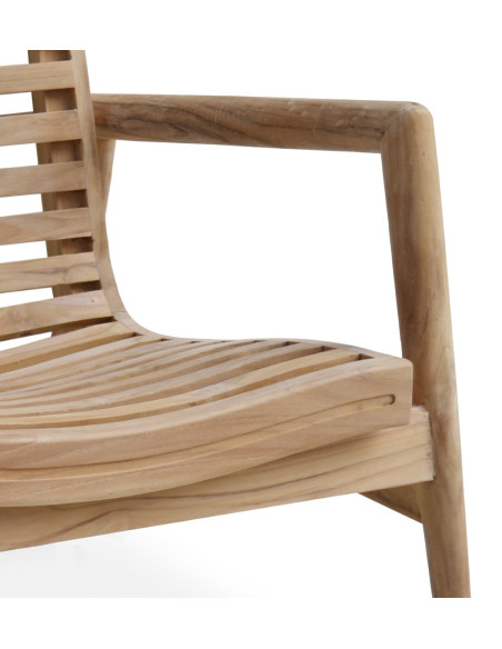 Fauteuil bas de jardin en teck naturel