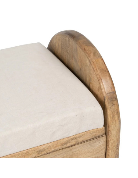 Banquette coffre en bois massif avec coussin