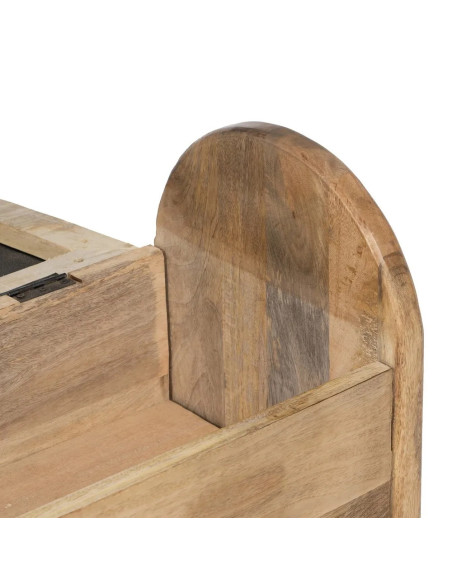 Banquette coffre en bois massif avec coussin