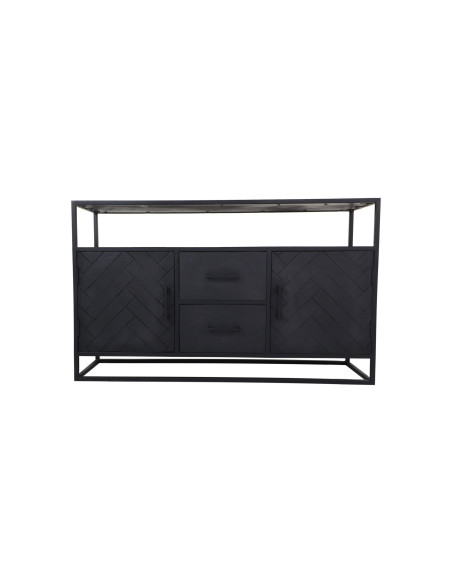Buffet bois et métal avec portes chevrons Verona
