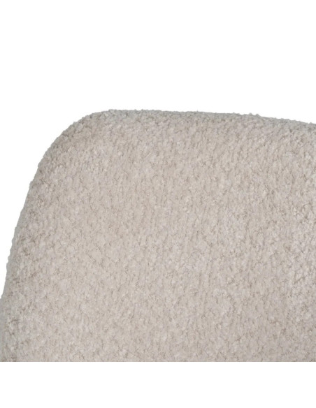 Fauteuil lounge en bois teinté d'hévéa et tissu bouclette