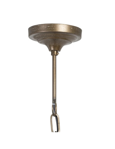 Lustre montgolfière en perles de bois naturelles