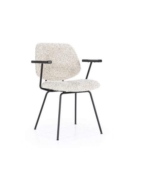 Fauteuil de repas en tissu et métal Jon