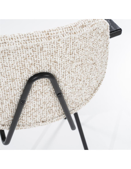 Fauteuil de repas en tissu et métal Jon