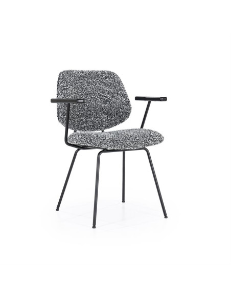 Fauteuil de repas en tissu et métal Jon