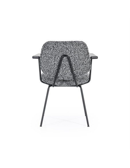 Fauteuil de repas en tissu et métal Jon
