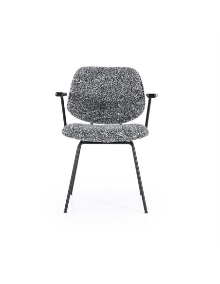 Fauteuil de repas en tissu et métal Jon