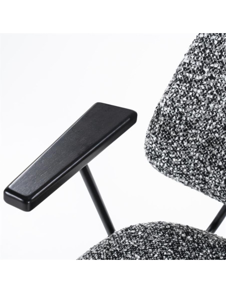 Fauteuil de repas en tissu et métal Jon