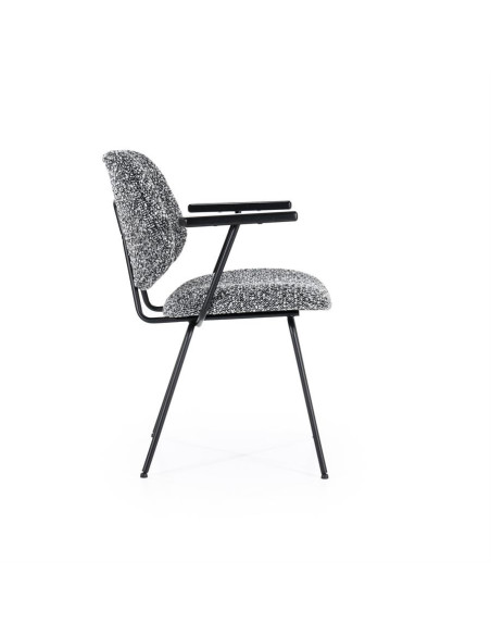 Fauteuil de repas en tissu et métal Jon