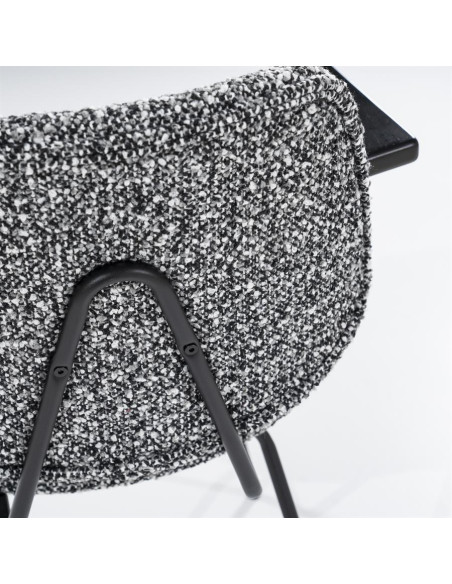 Fauteuil de repas en tissu et métal Jon