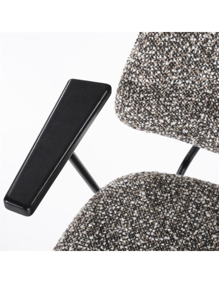 Fauteuil de repas en tissu et métal Jon