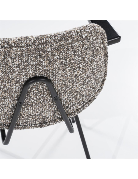 Fauteuil de repas en tissu et métal Jon