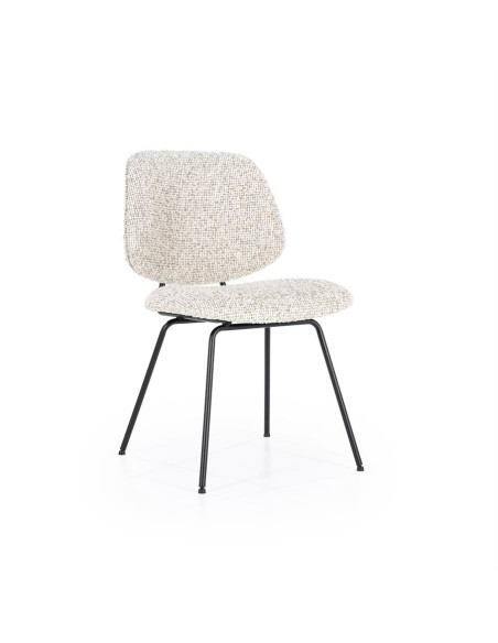 Chaise de repas en tissu chiné Jon