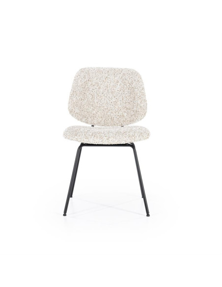 Chaise de repas en tissu chiné Jon